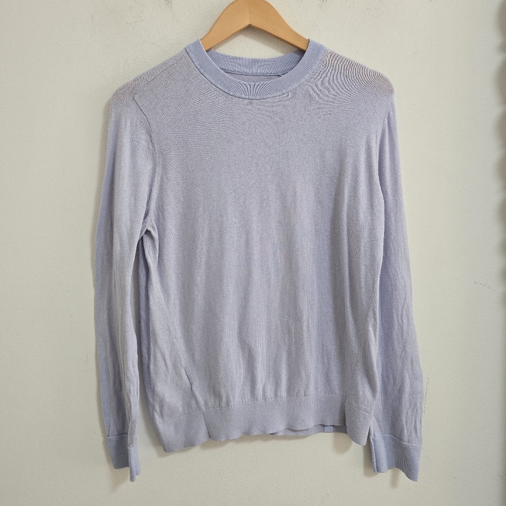 Lululemon silk blend crewneck sweater pastel blue size 8 - Picture 3 of 7